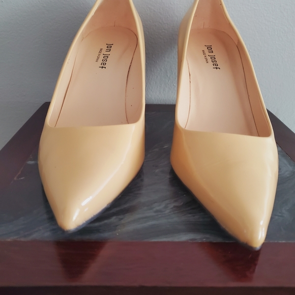 Jon Josef Paris Light Nude Patent Leather Pointy Toe Heels Pump Women's Size 11M - Picture 9 of 11